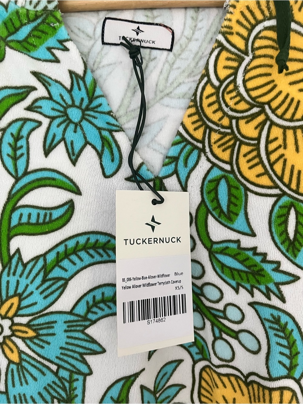 Tuckernuck Floral Hoodie Tunic in Teal, Mustard & Green - Picture 2 of 4